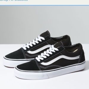 Black and white old school vans
